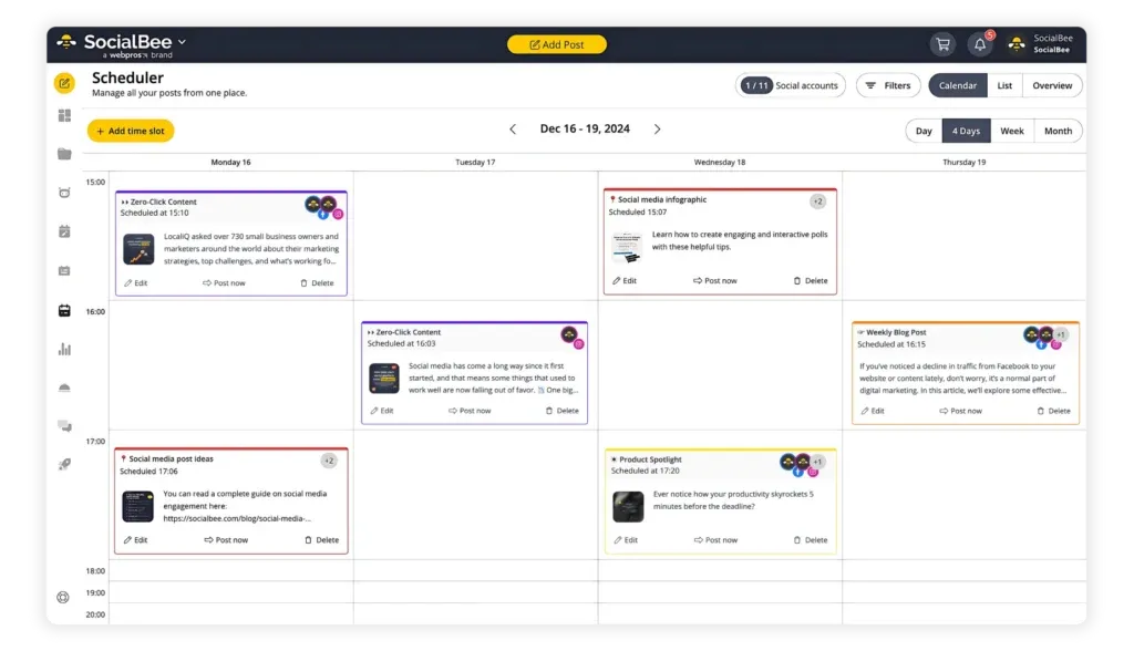 SocialBee (la mejor para programar contenido atemporal en Instagram)