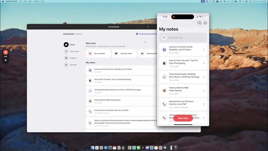 Coconote (الأفضل للدراسة والتعلم باستخدام الذكاء الاصطناعي)