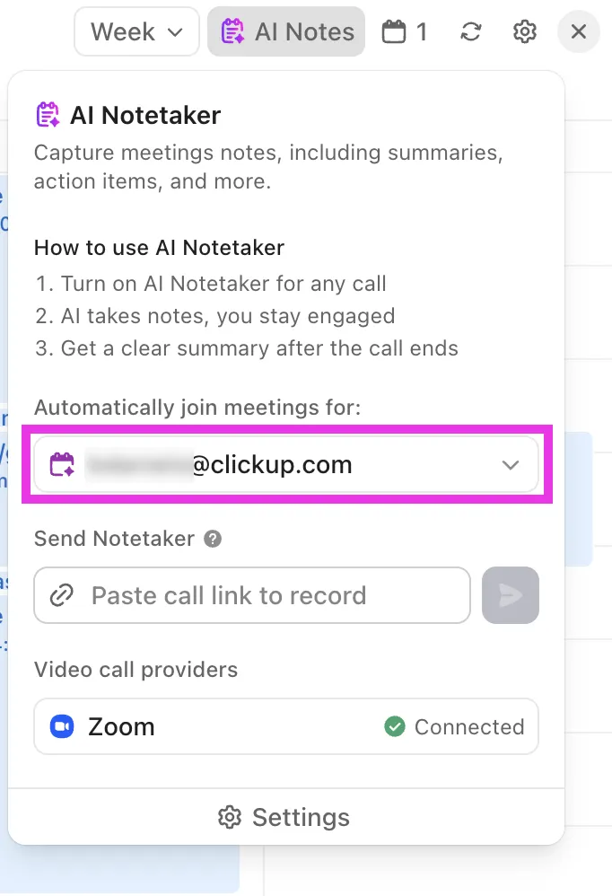 ClickUp AI Meeting Notetaker