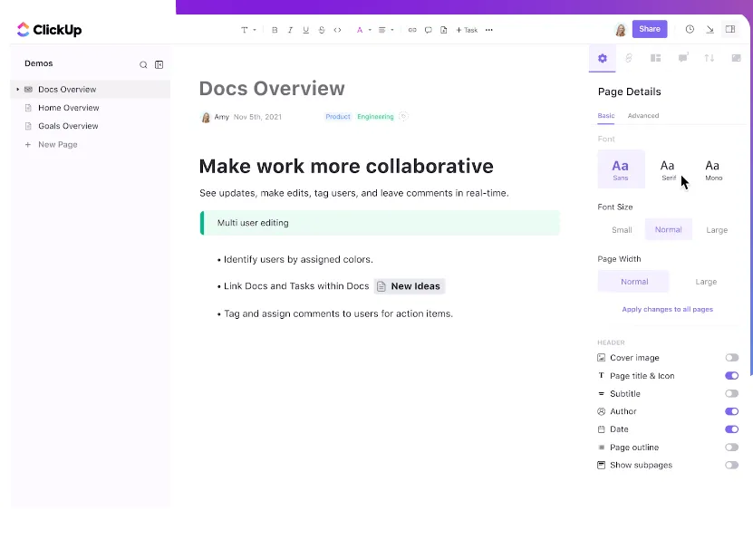 ClickUp Documenti