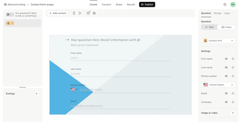 Typeform: Phần mềm tạo biểu mẫu đơn giản