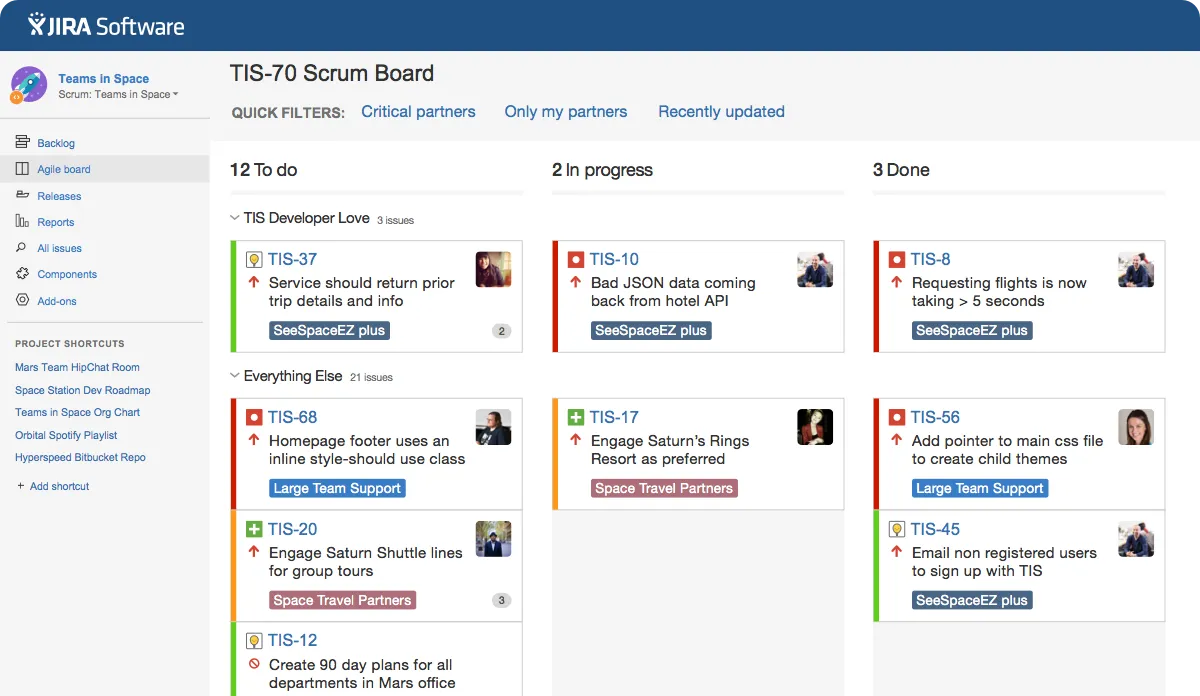 Interface Jira pour le suivi de l'avancement des projets : Trello vs Jira