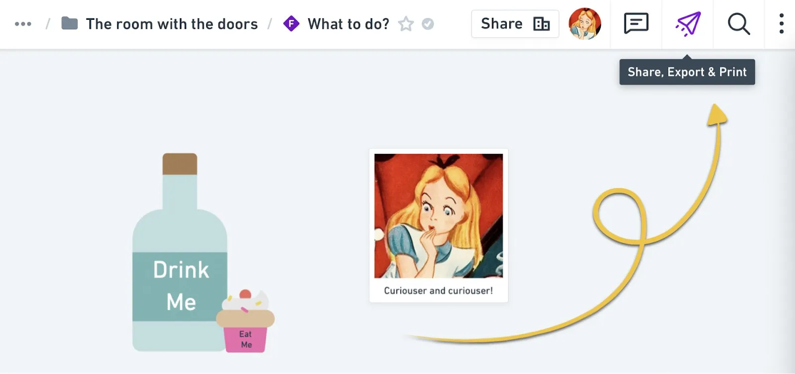 Khả năng xuất file của Whimsical