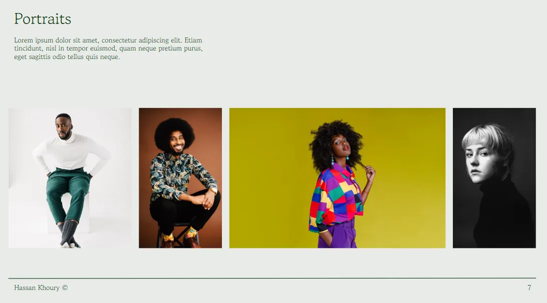 Portfolios für Kreativprofis: Ideen für Google Slides