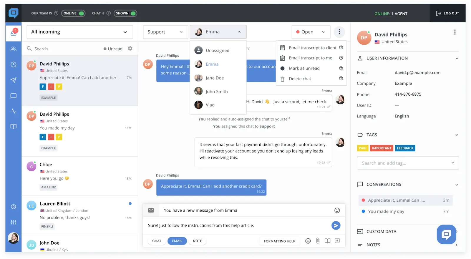 HelpCrunch：チャット、電子メール、プライベートナレッジベースを統合し、統一されたセルフサービス型オンラインライブラリを提供