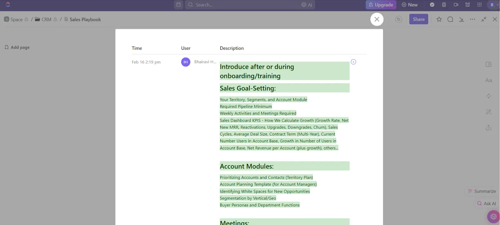 ClickUp Docs: การควบคุมเวอร์ชันของ Microsoft Word