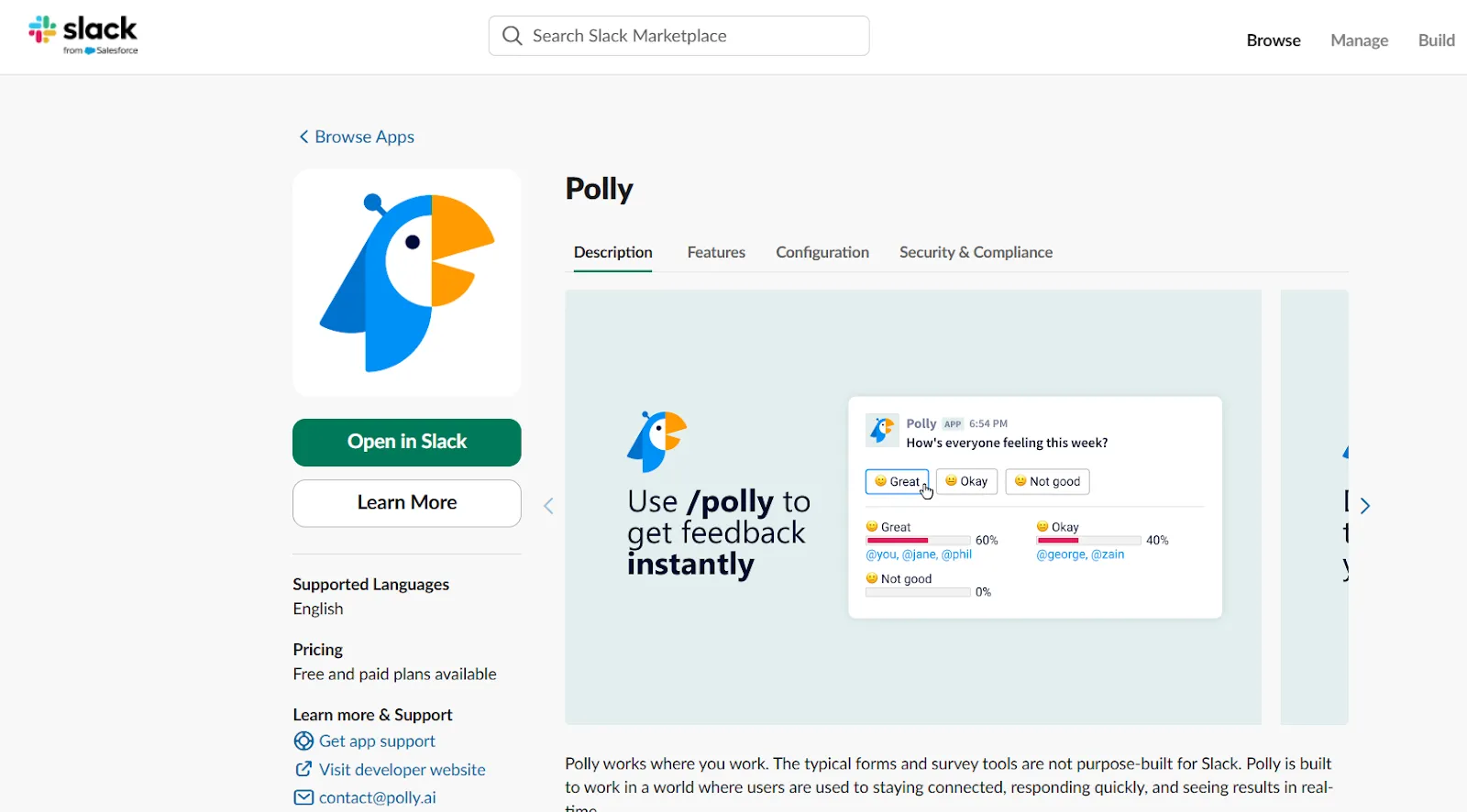 Polly-Benutzeroberfläche