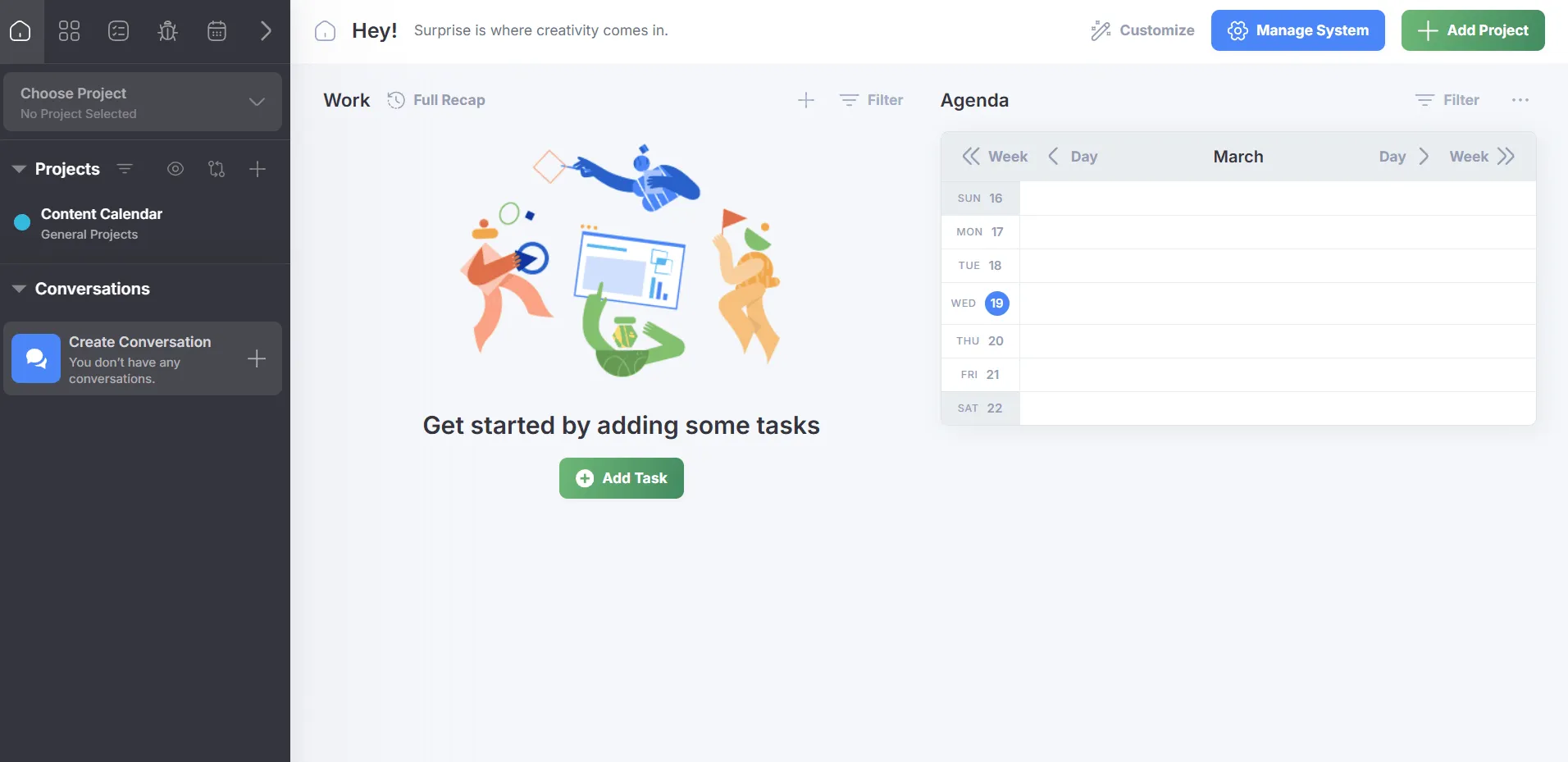 Bảng điều khiển Freedcamp