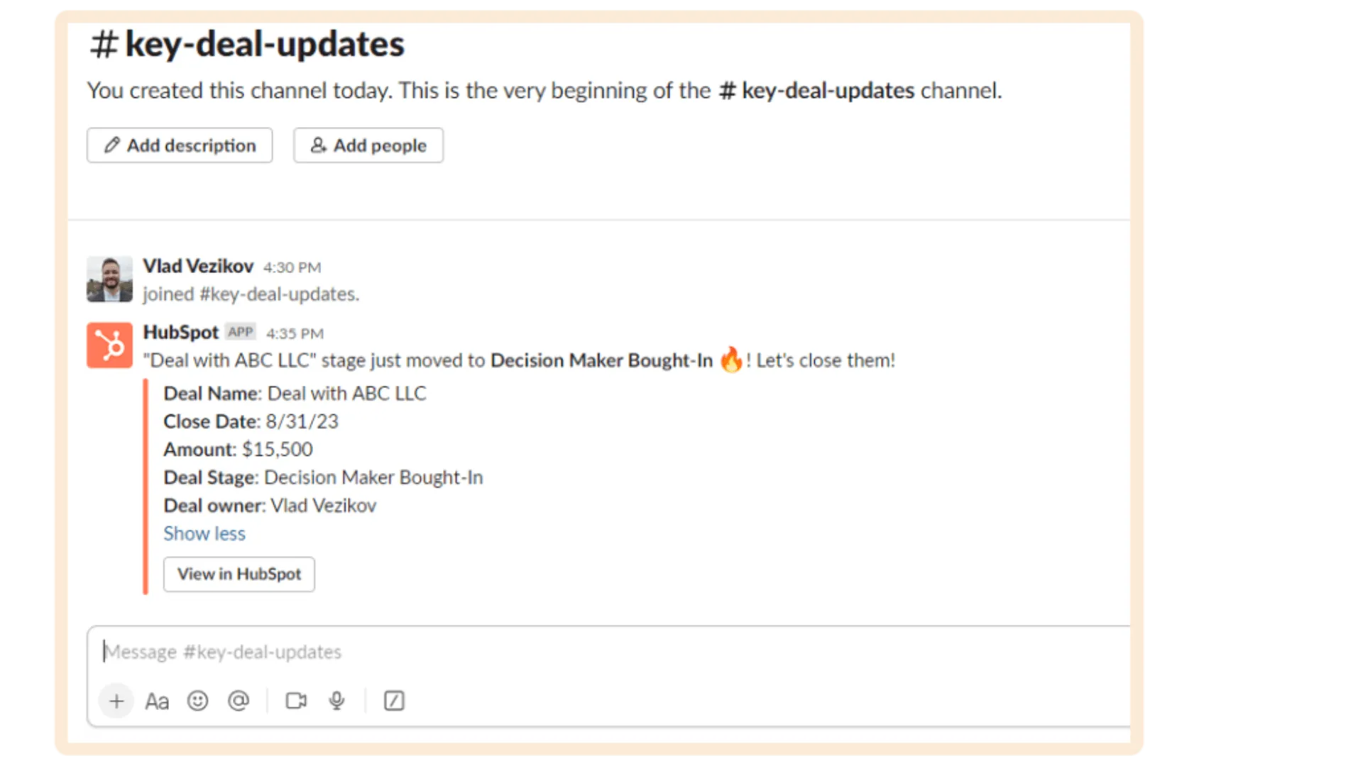 HubSpot Slack-integratie