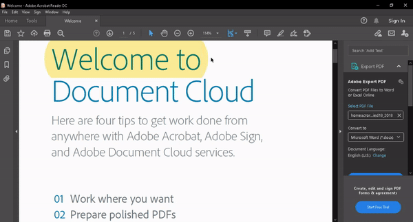 Surligner et souligner un PDF dans Adobe