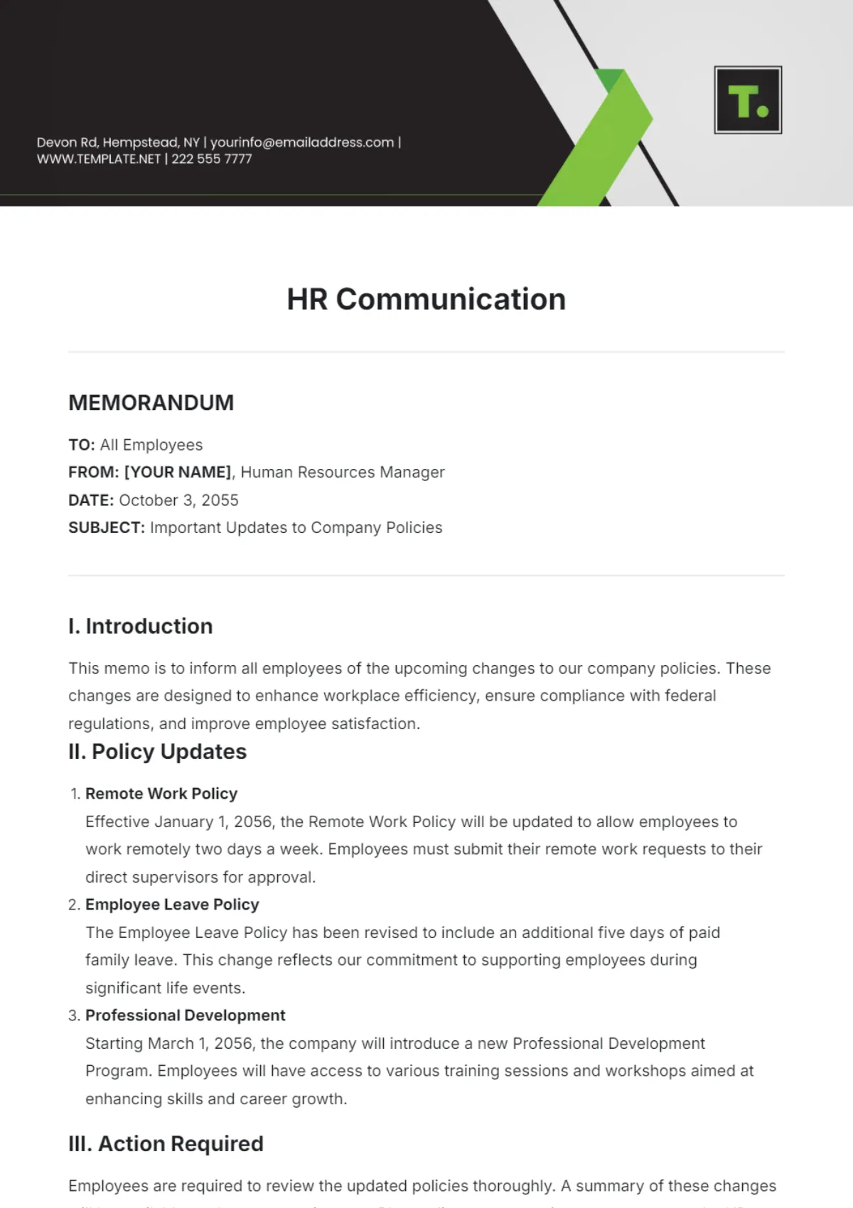 HR-communicatiesjabloon van template.net