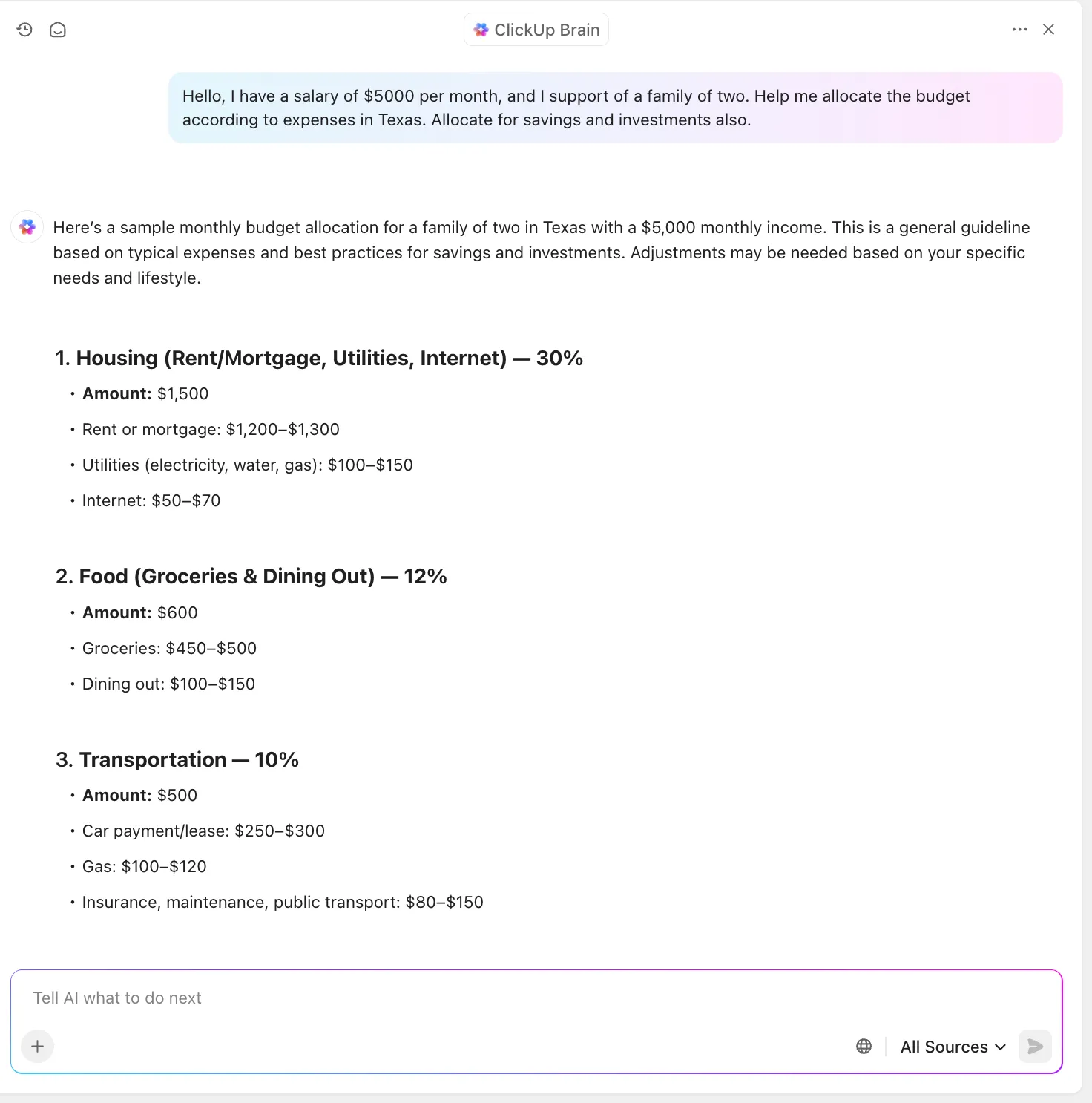 ClickUp Brain ile kişisel finanslarınızı daha akıllı bir şekilde yönetin