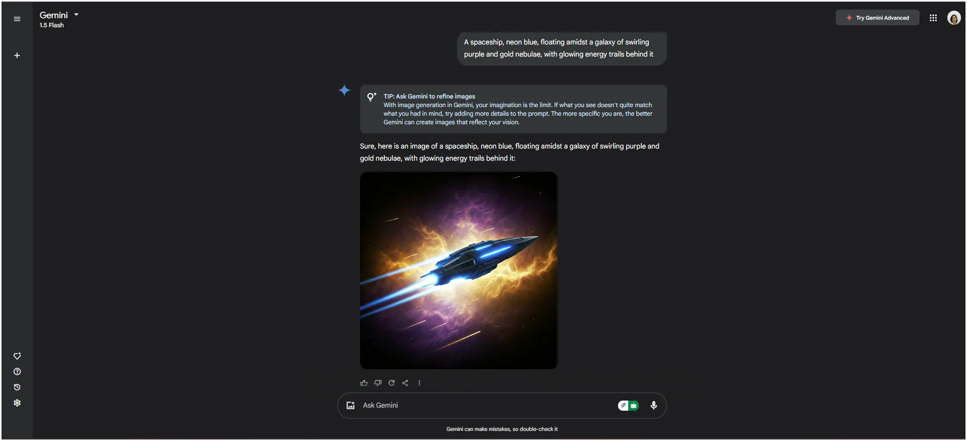 Gemini Dashboard: Създаване на изображения с Gemini