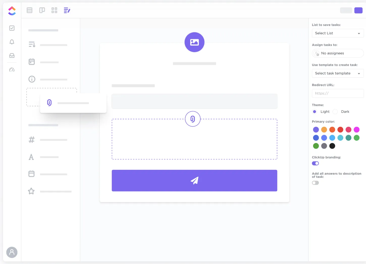 ClickUp Sezgisel Form Görünümü