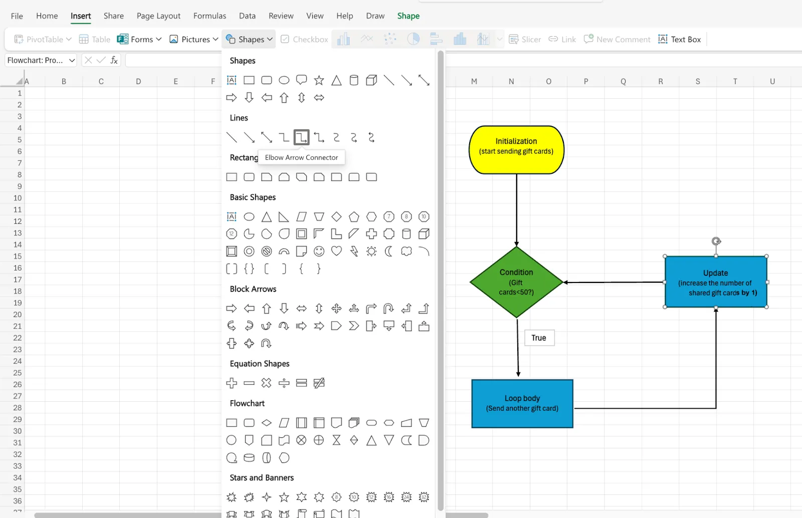 อัปเดตขั้นตอนใน Excel