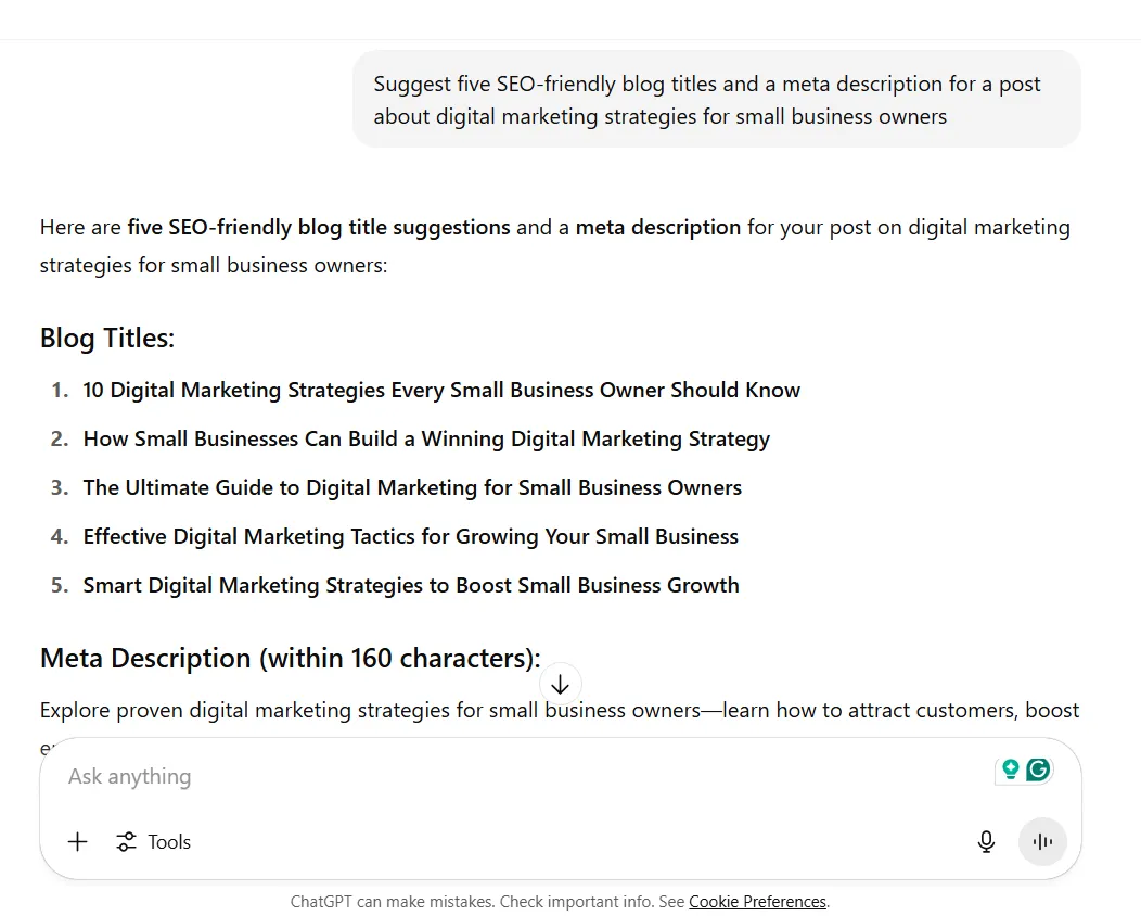 Optimasi SEO - Melalui ChatGPT