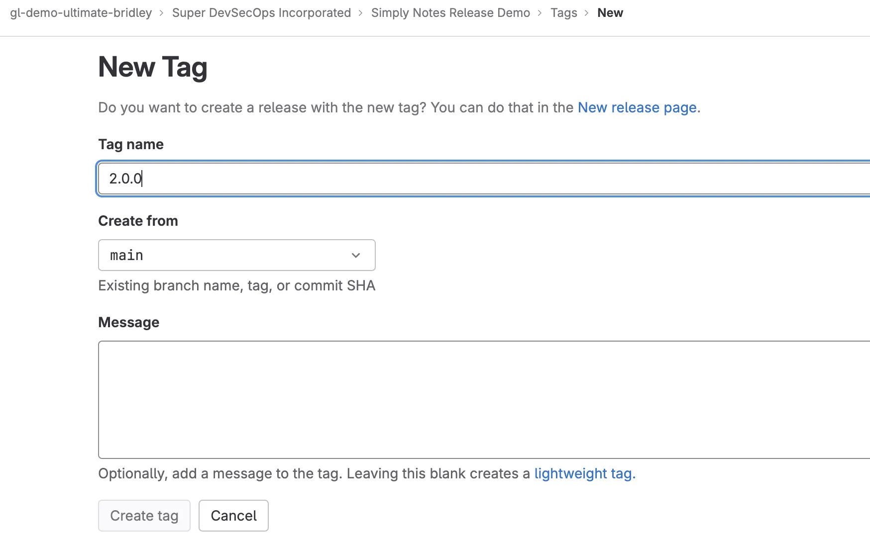 Gitlab Neue Tag-Einstellungen
