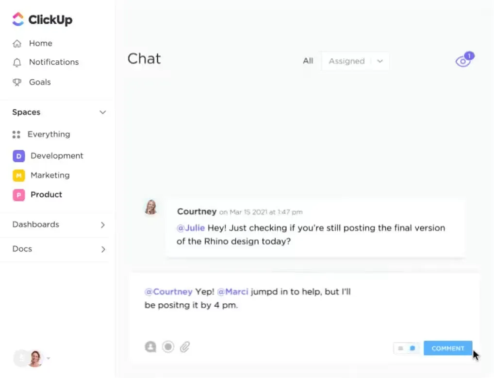 Chat de ClickUp