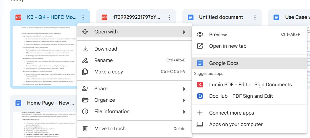 Bagaimana cara mengonversi PDF ke Google Doc: Buka PDF di Google Dokumen