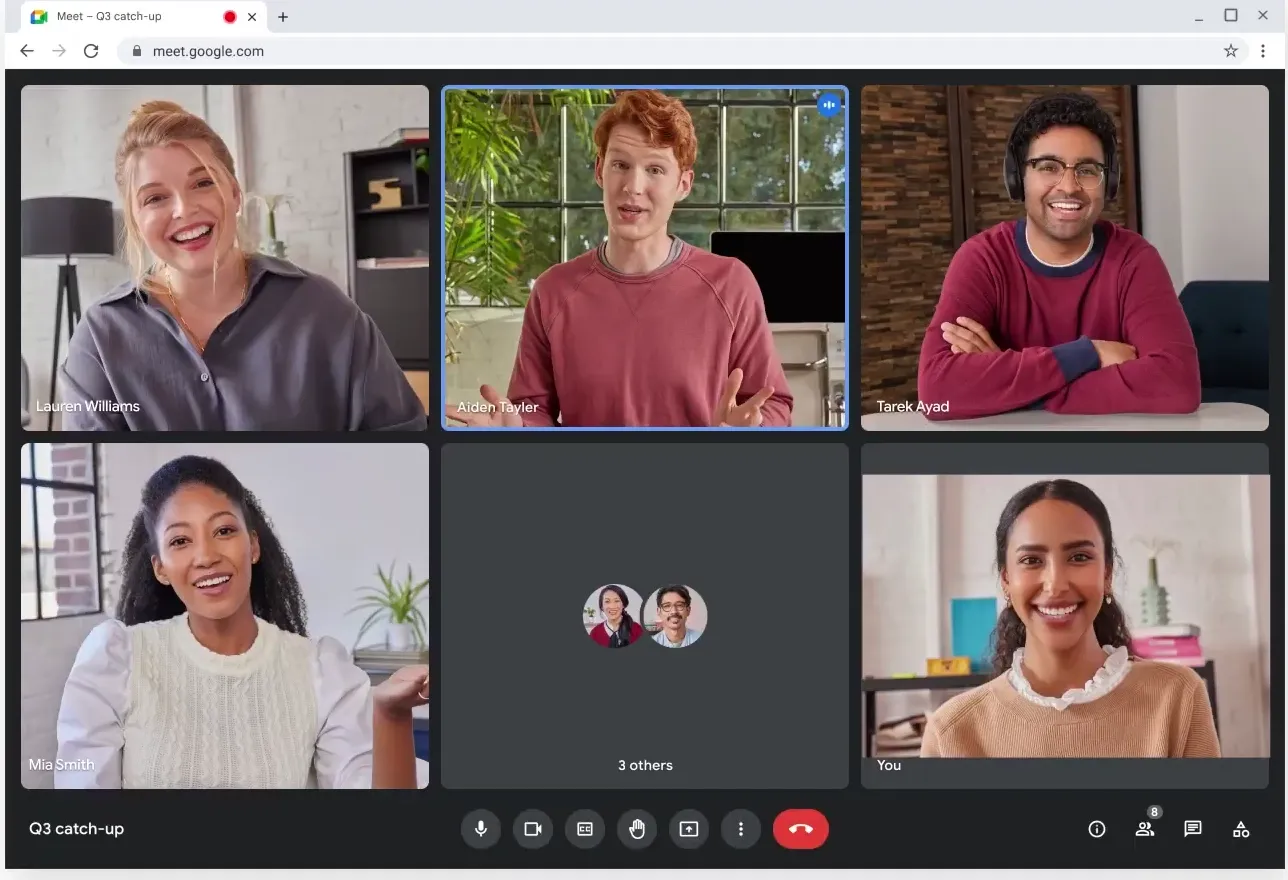 Trình ghi âm cuộc họp
: Google Meet