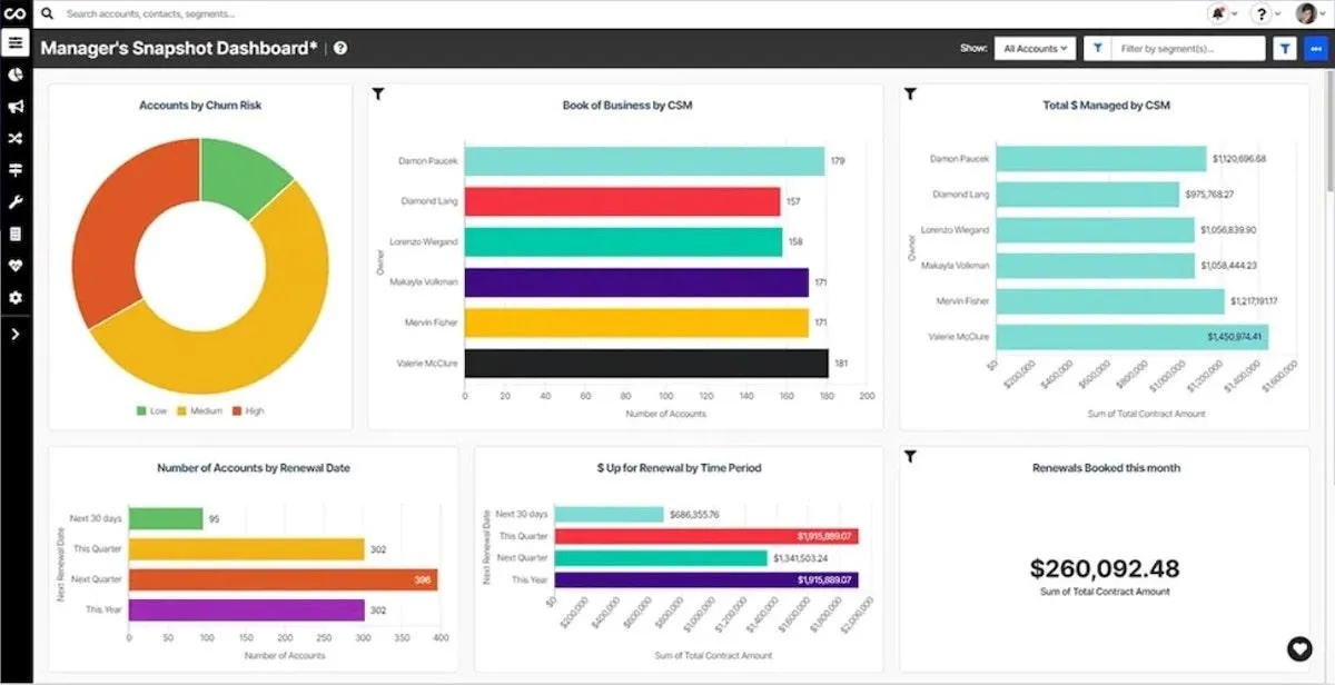 Software de integração de clientes: Painel de controle do ChurnZero Manager