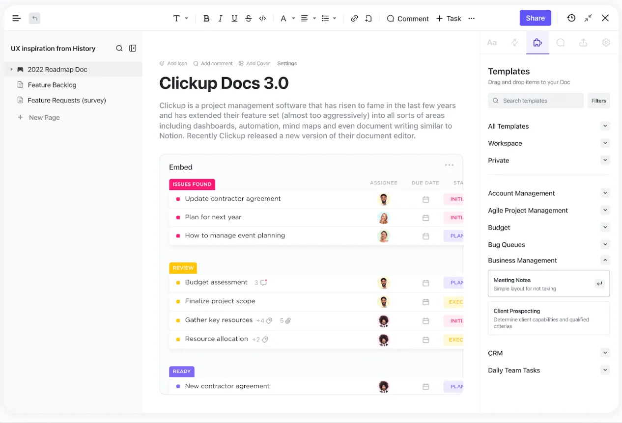 ClickUp 문서