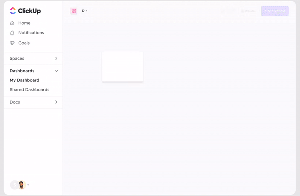 ClickUpダッシュボード