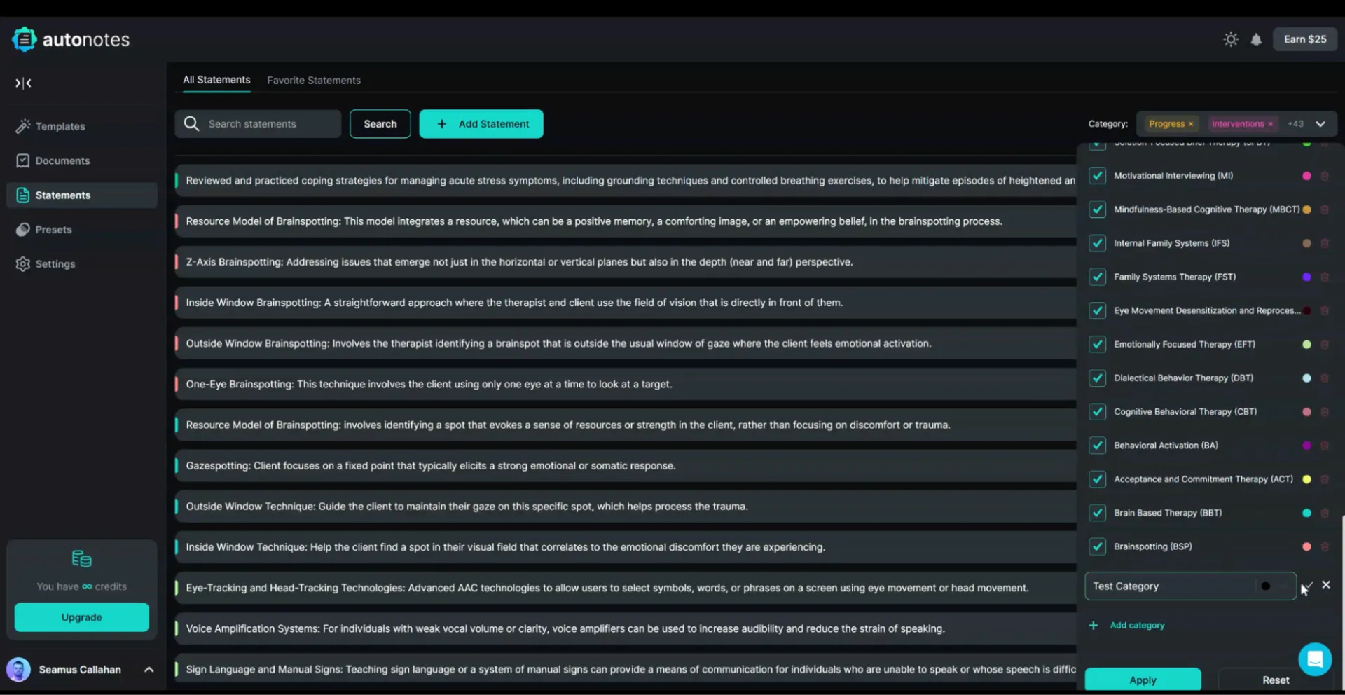 Dashboard AutoNotes