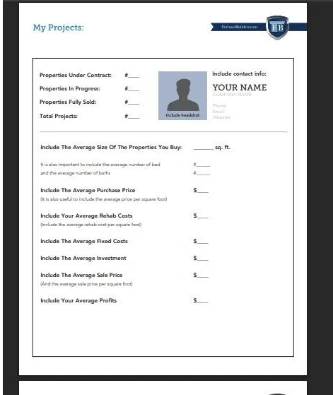 Template Portofolio Properti PDF oleh Fortune Builders