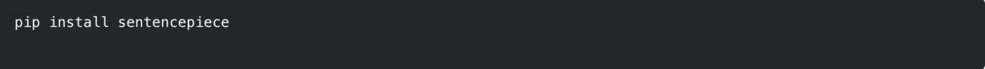 Comando para instalar la biblioteca SentencePiece, necesaria para la tokenización en algunos modelos de Hugging Face.