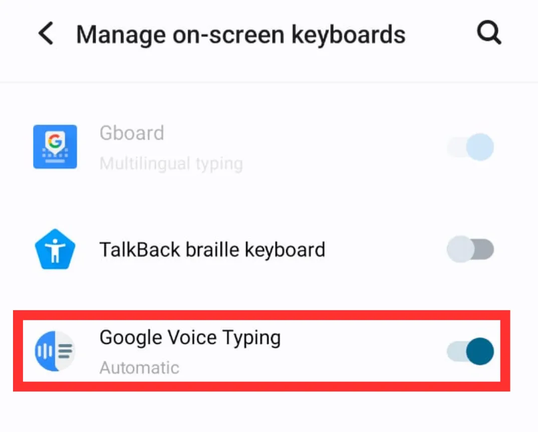 Klávesnice v systému Android