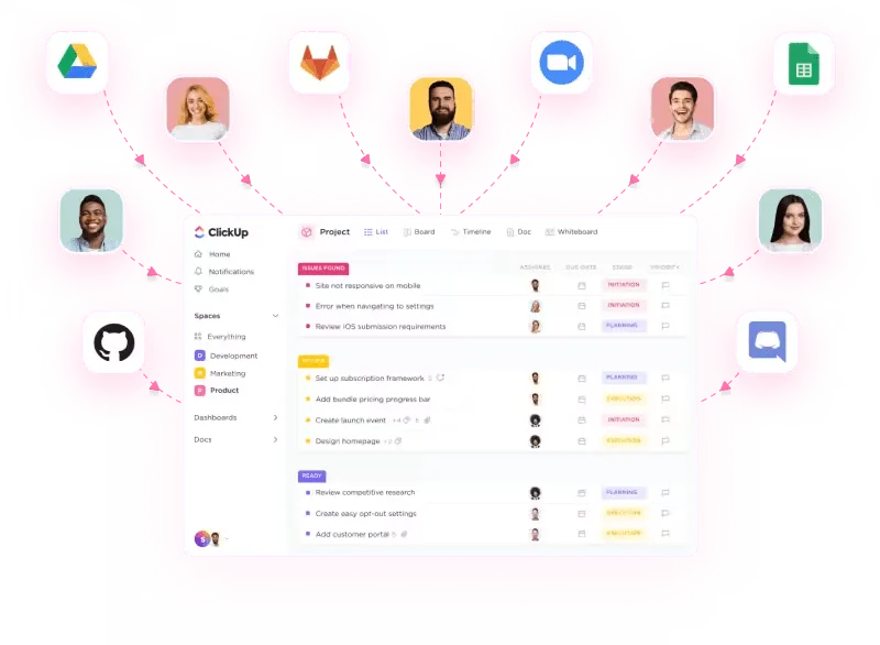 Plataforma de gestión de proyectos ágil ClickUp