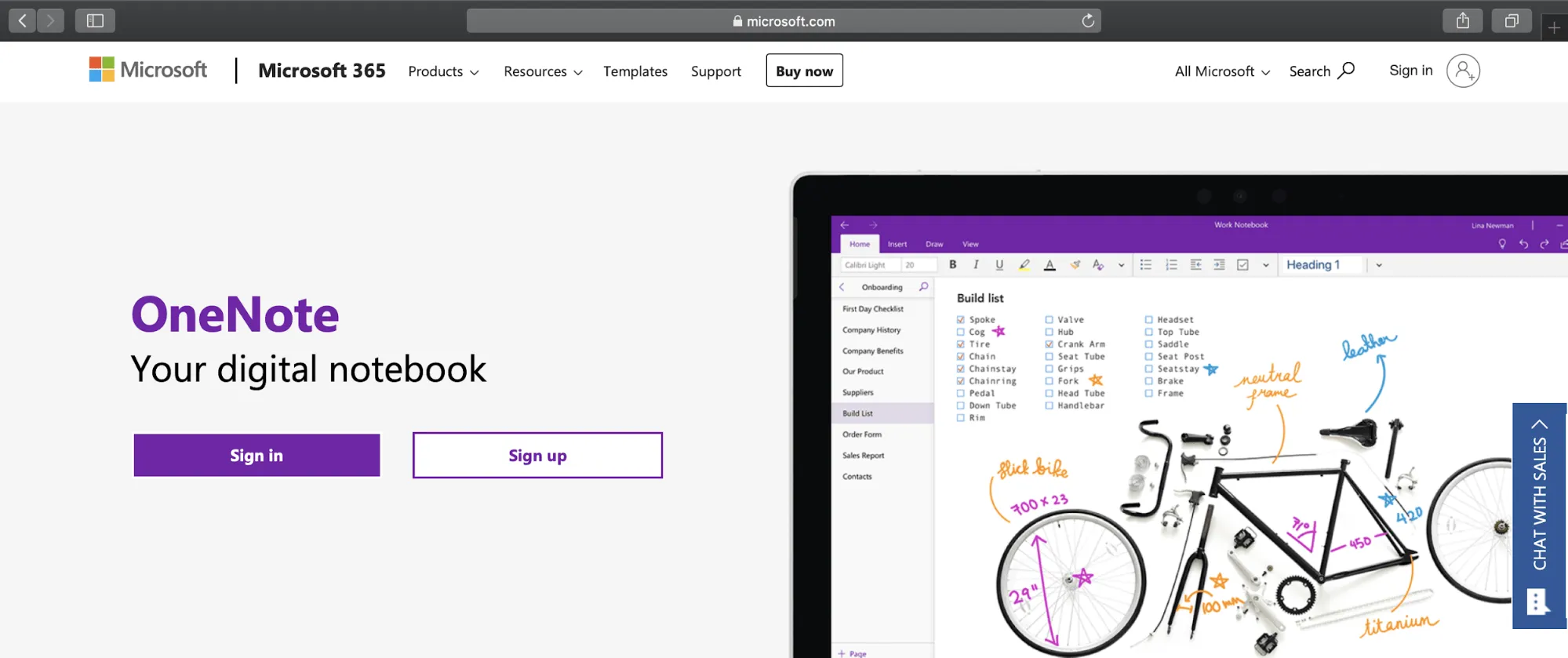 trang chủ onenote