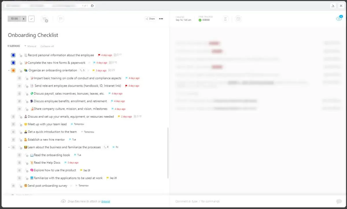 Organize as tarefas de integração com o modelo de lista de verificação de integração do ClickUp.