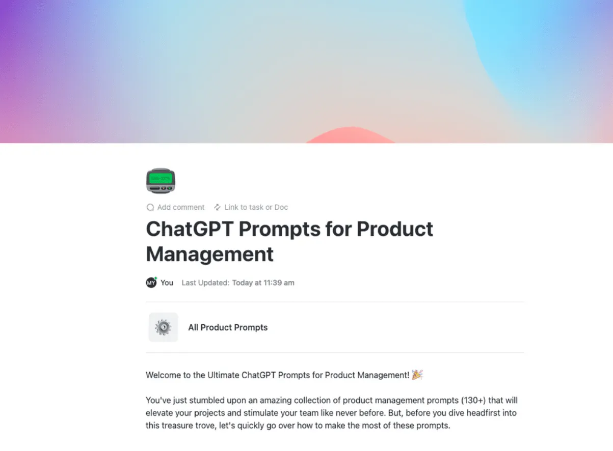 ChatGPT Prompts pro šablonu produktového managementu