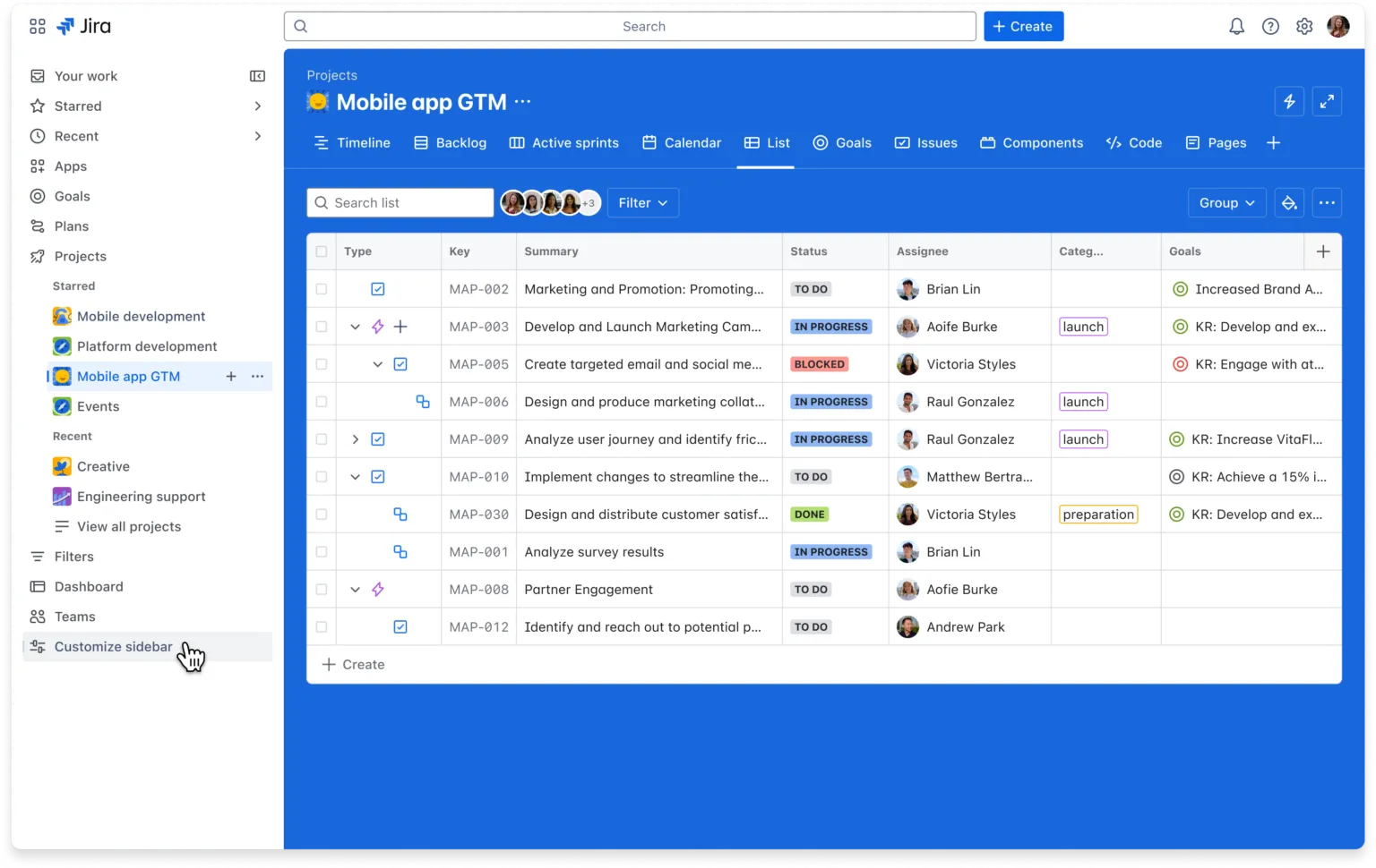 Jira: Jira, dikkat edilmesi gereken alanları belirlemek için entegre olurken, takımların ilerlemeyi görmelerine yardımcı olan gösterge paneli