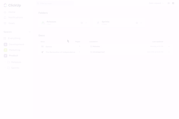 A ClickUp Docs kommentjein keresztül valós idejű visszajelzéseket kaphat változáskezelési tervéhez.