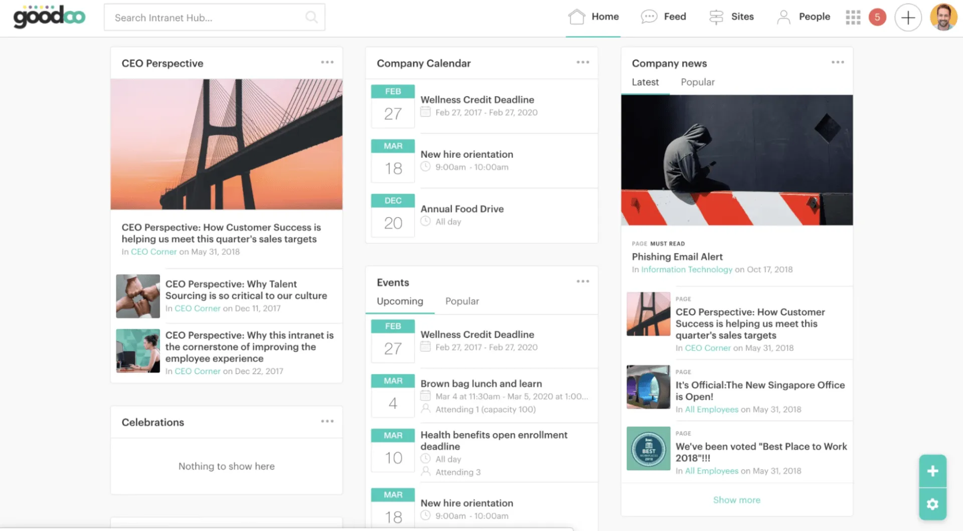 Simpplr Dashboard: alternative a Facebook Workplace