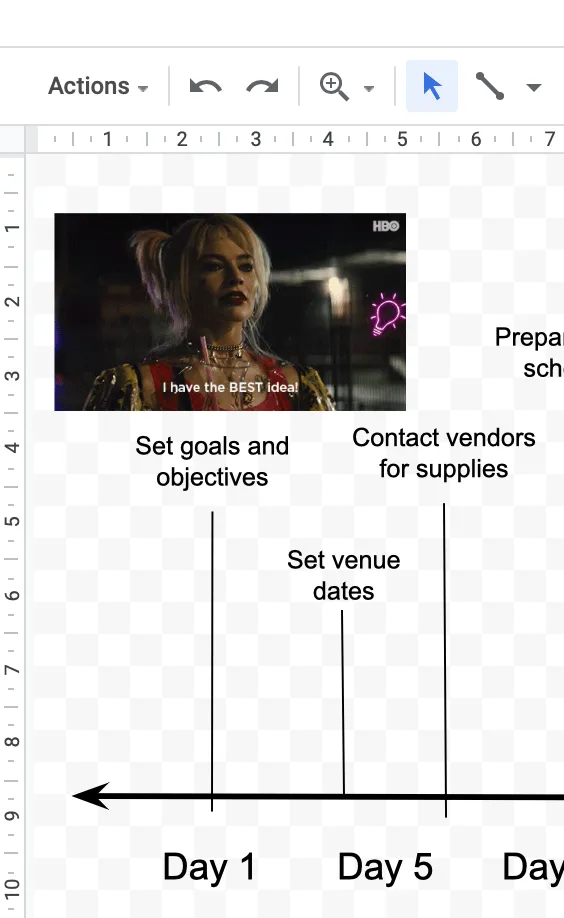 Google Docs adicionar imagens na linha do tempo
