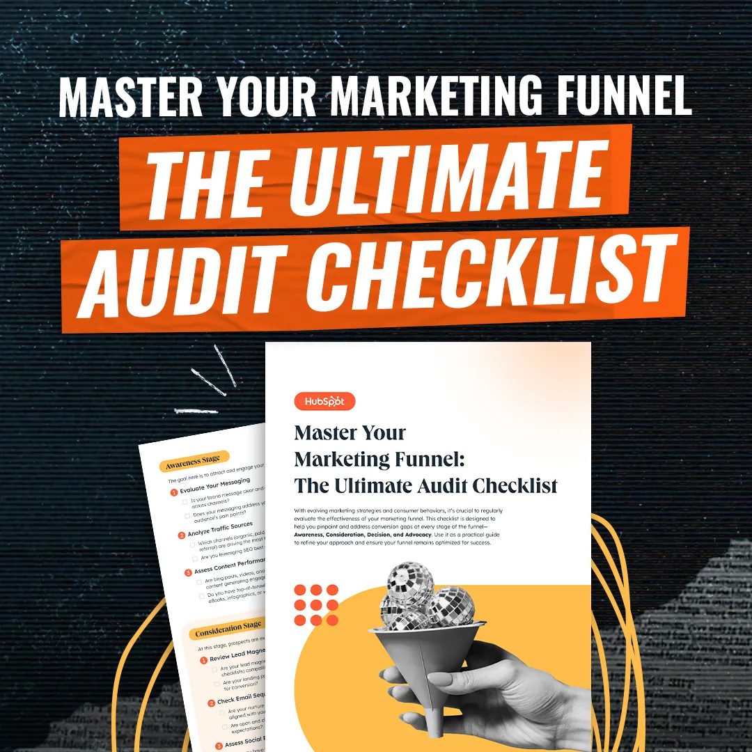 Lista de control para la auditoría del embudo de marketing de HubSpot