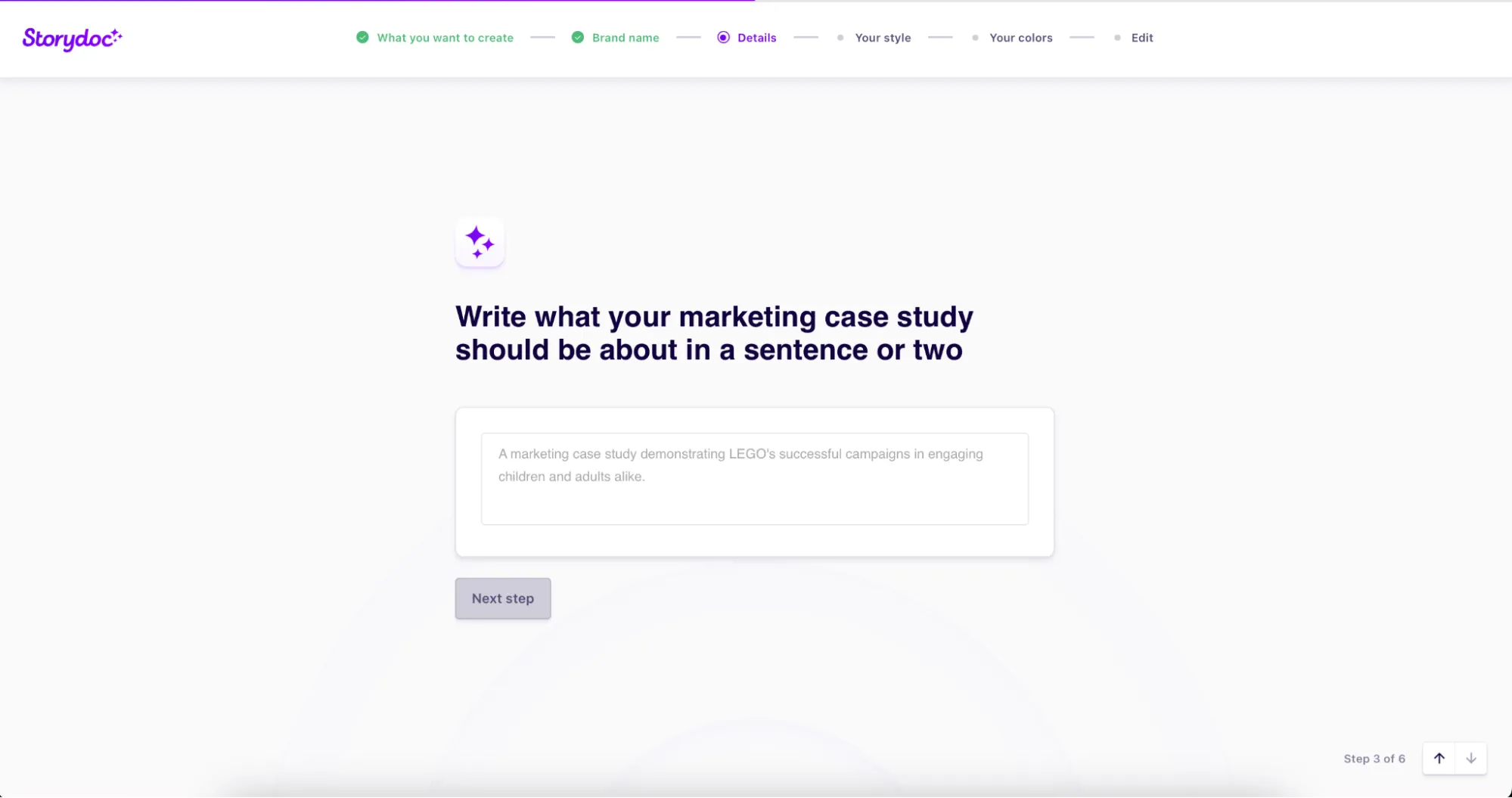 Gerador de estudos de caso StoryDoc AI