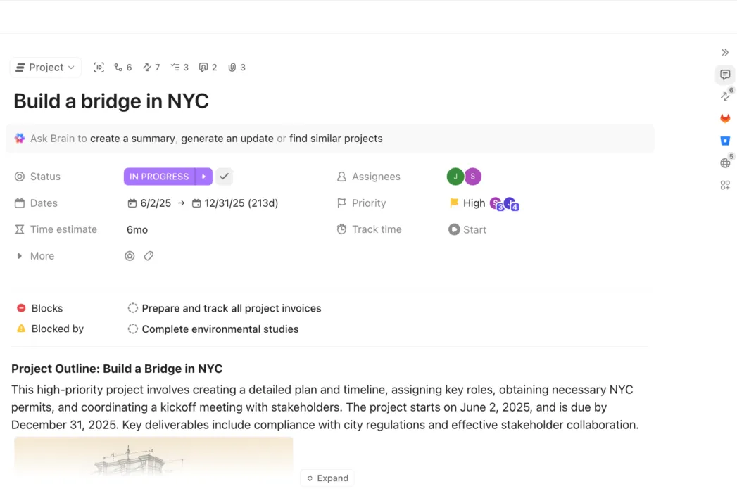 Crea y gestiona las tareas del proyecto con las tareas de ClickUp