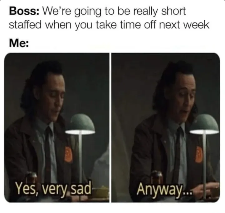 Meme sobre tomarse un descanso