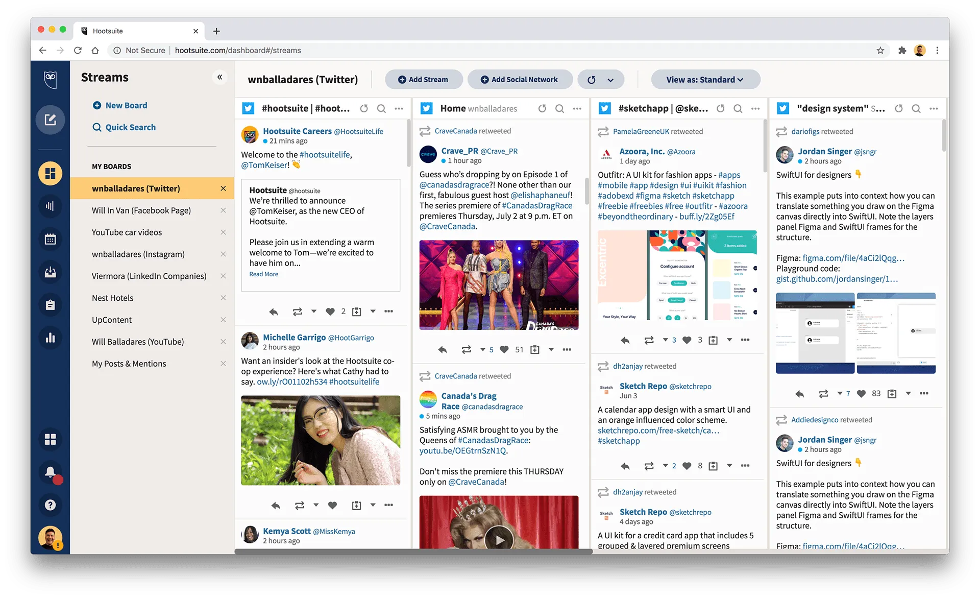 Dashboard Hootsuite