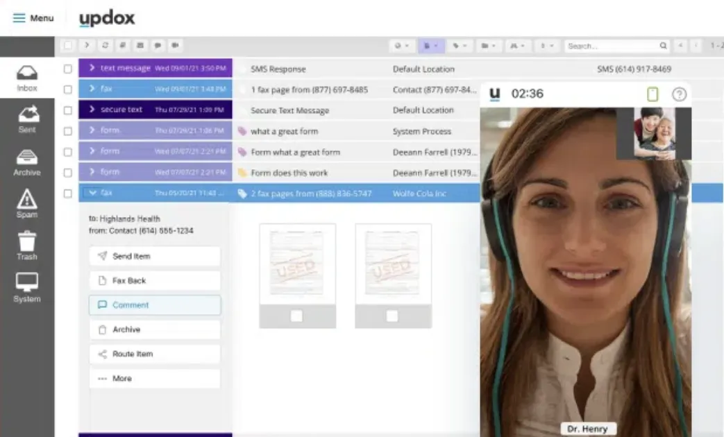 Herramientas de IA que cumplen con la HIPAA: Updox: la mejor opción para la comunicación segura con los pacientes y la coordinación basada en calendarios.