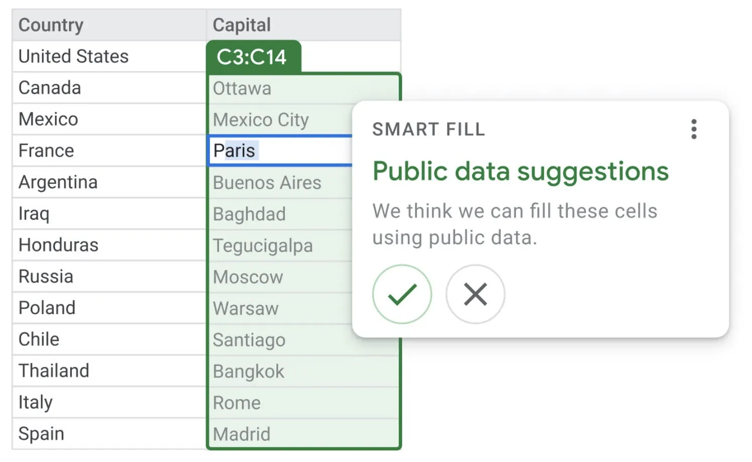 google sheets