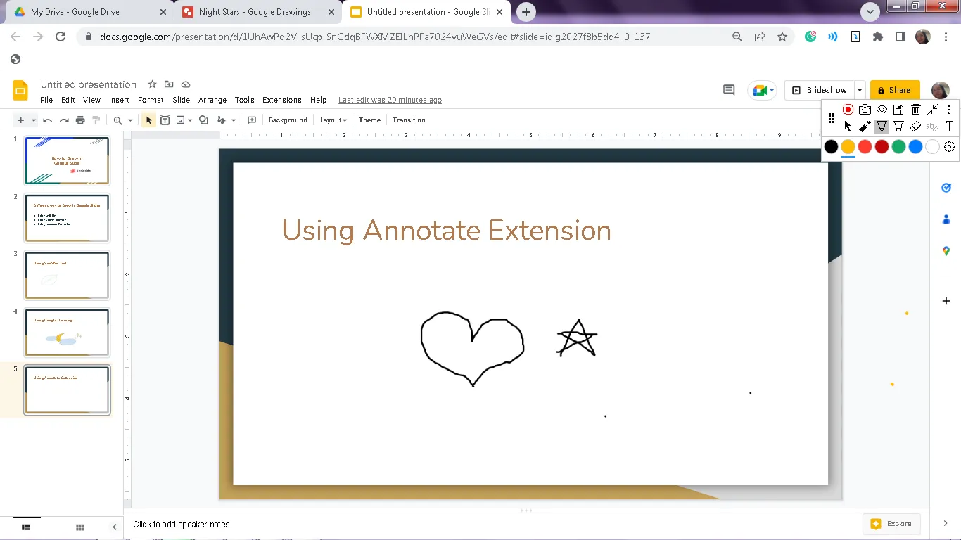 Comment dessiner dans Google Slides : commencez à dessiner et à surligner