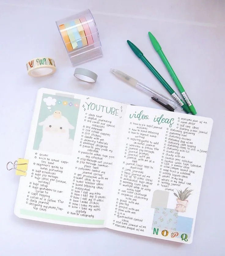 Calendario de contenido BuJo