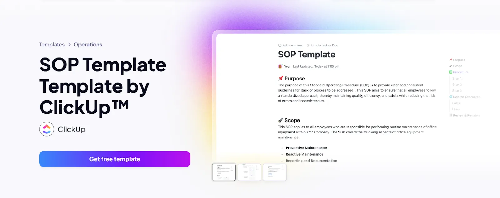 ClickUp의 SOP 템플릿으로 팀 프로세스를 표준화하세요