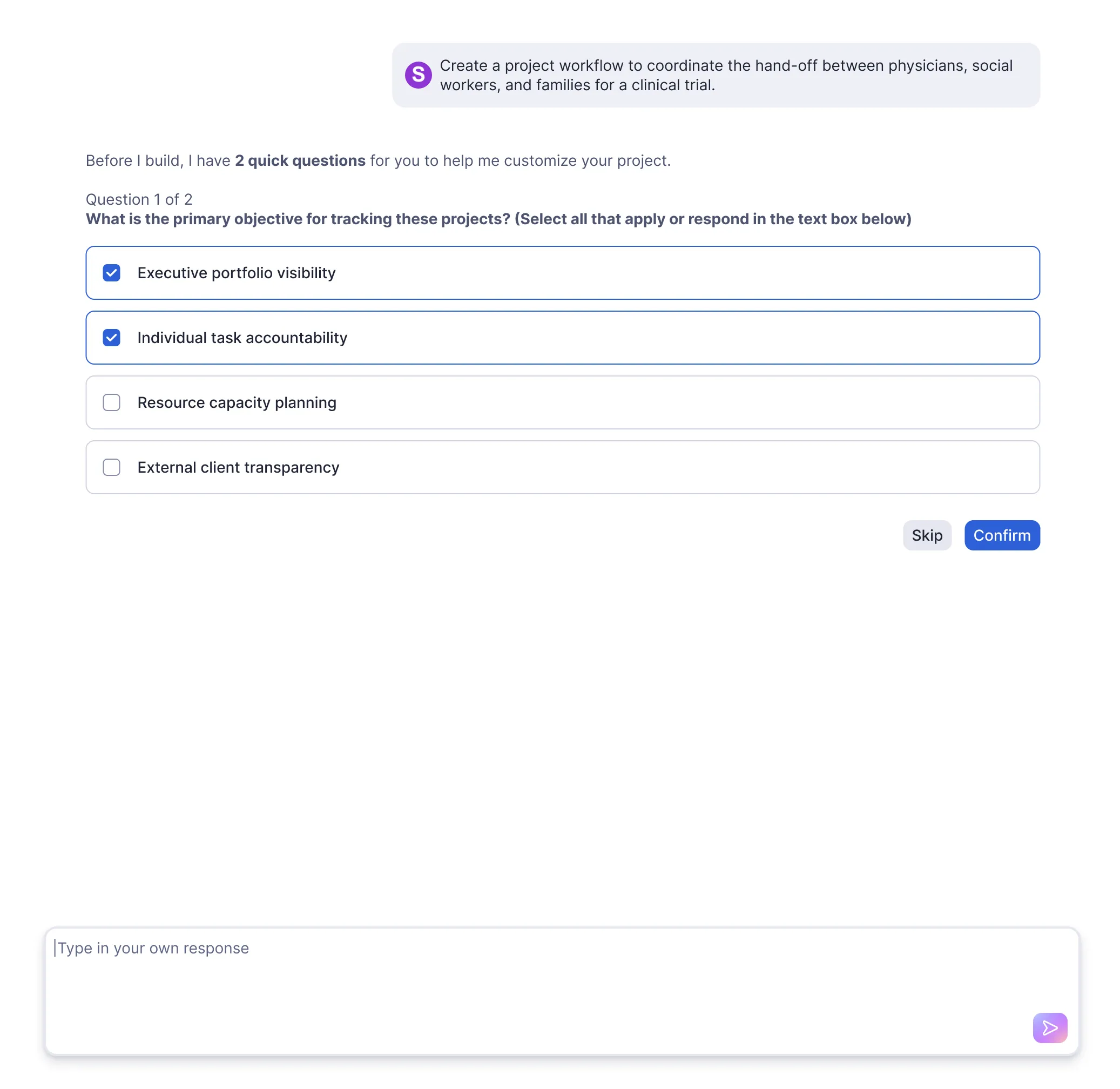 Smartsheet AI criando um espaço de trabalho: alternativas ao Airtable